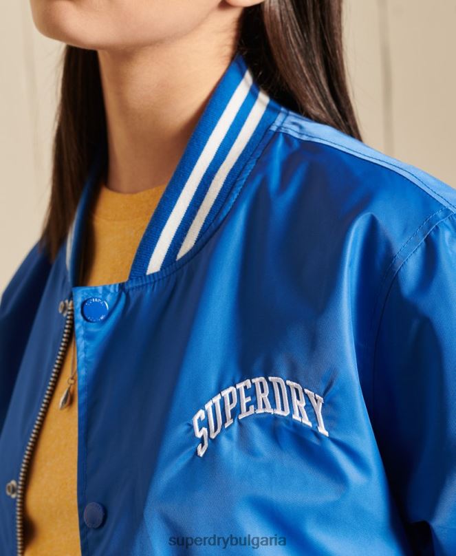 Superdry облекло N00H3852 син Жени голямо университетско бейзболно яке