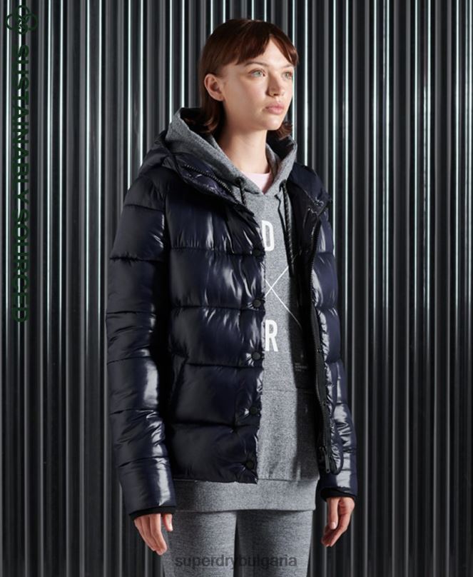 Superdry облекло N00H3853 военноморски флот Жени яке с висок блясък
