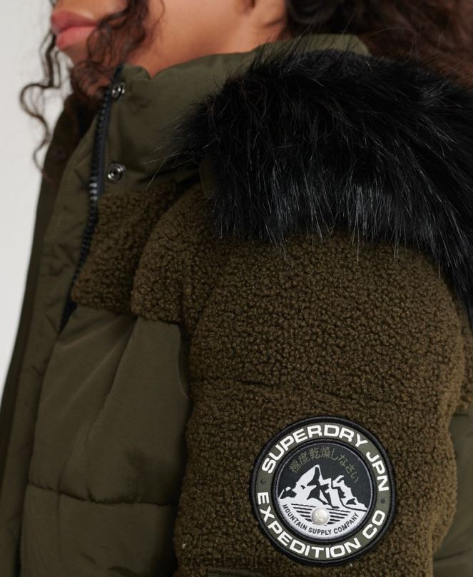 Superdry облекло N00H3855 каки Жени бомбър яке ella sherpa