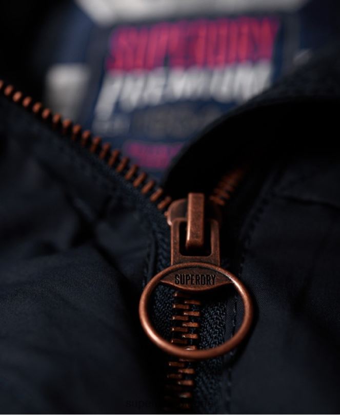 Superdry облекло N00H3860 военноморски флот Жени пробно яке с четири джоба