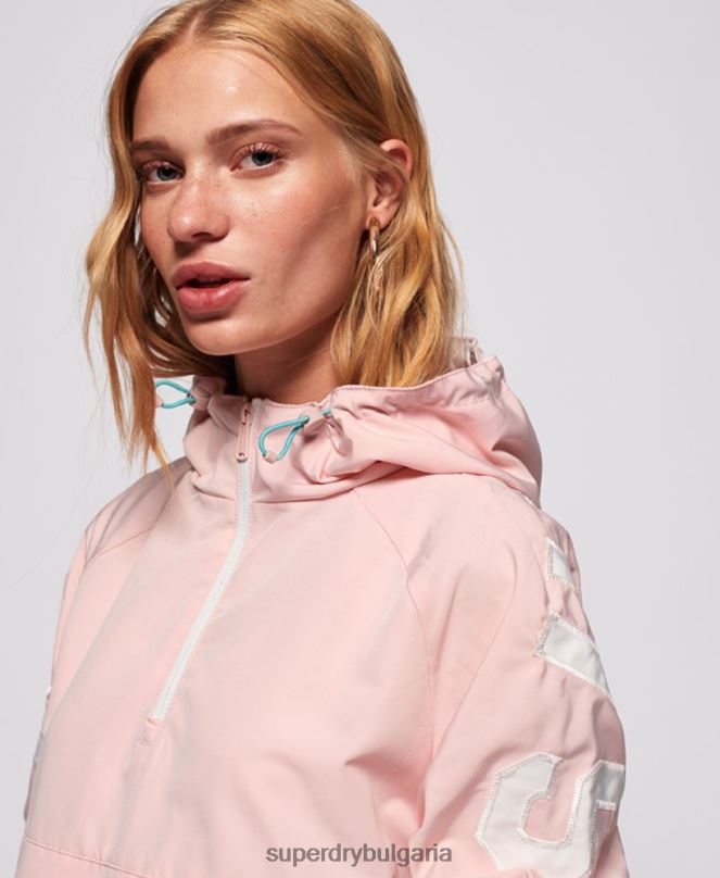 Superdry облекло N00H3861 розово Жени горно яке с цветен блок