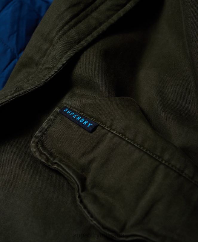 Superdry облекло N00H3862 каки Жени яке от изкуствена кожа в цвят ястреб