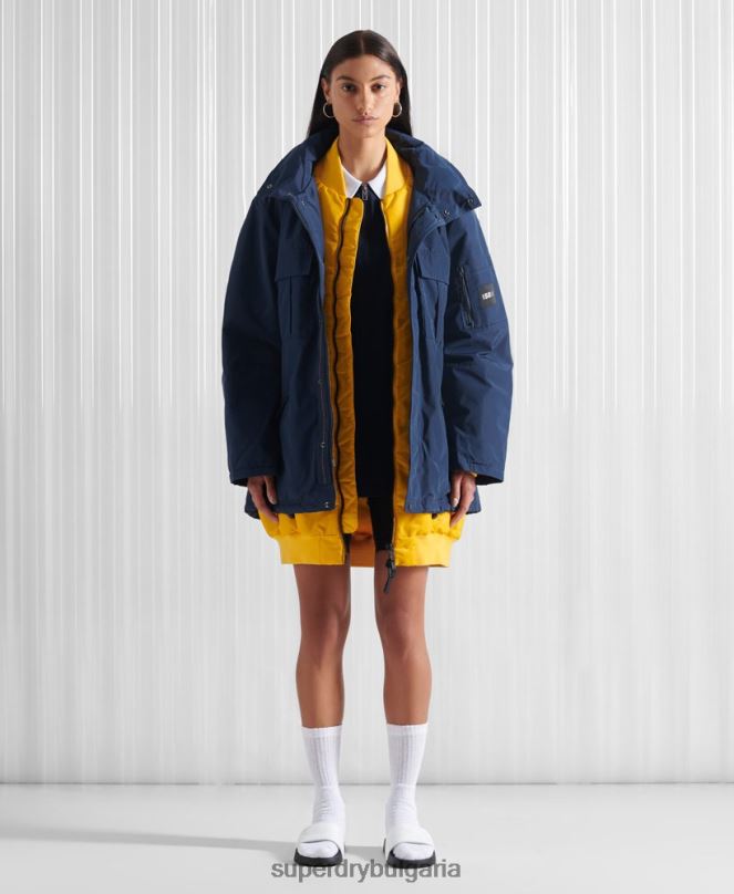 Superdry облекло N00H4763 военноморски флот Жени ограничено издание sdx двойно яке Ню Йорк
