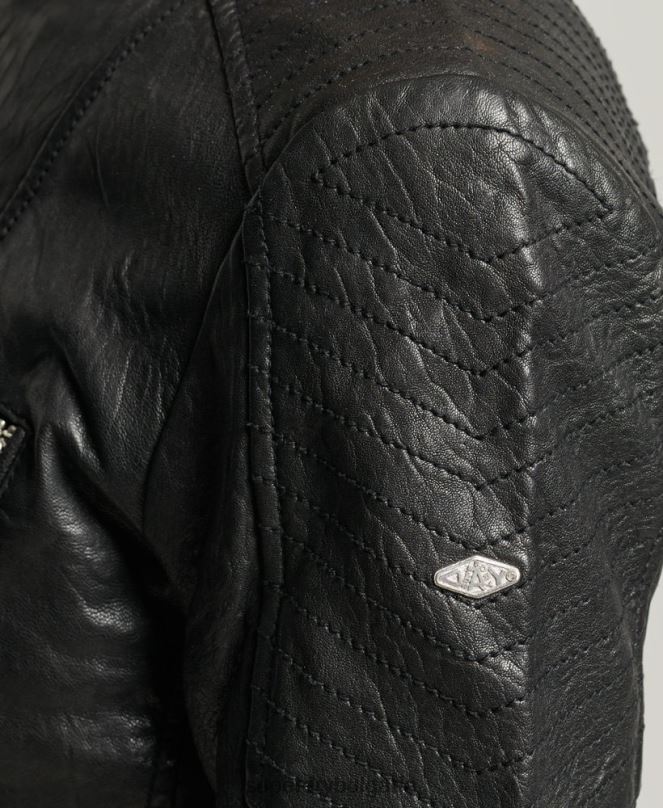 Superdry облекло N00H5410 черен Жени класическо кожено състезателно яке