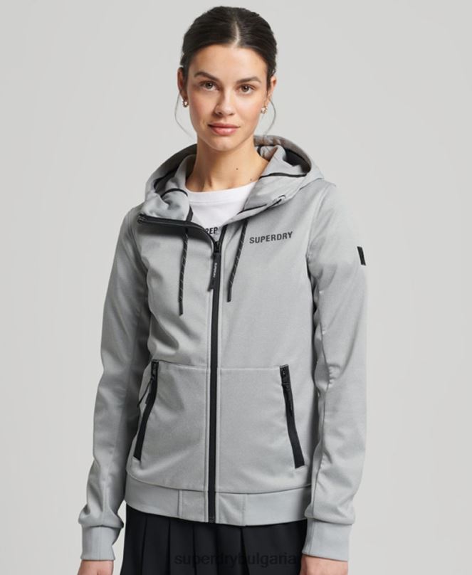 Superdry облекло N00H5411 сиво Жени технологично софтшел яке