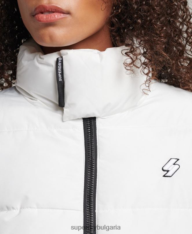 Superdry облекло N00H5414 бяло Жени спортно пухено яке с парагади