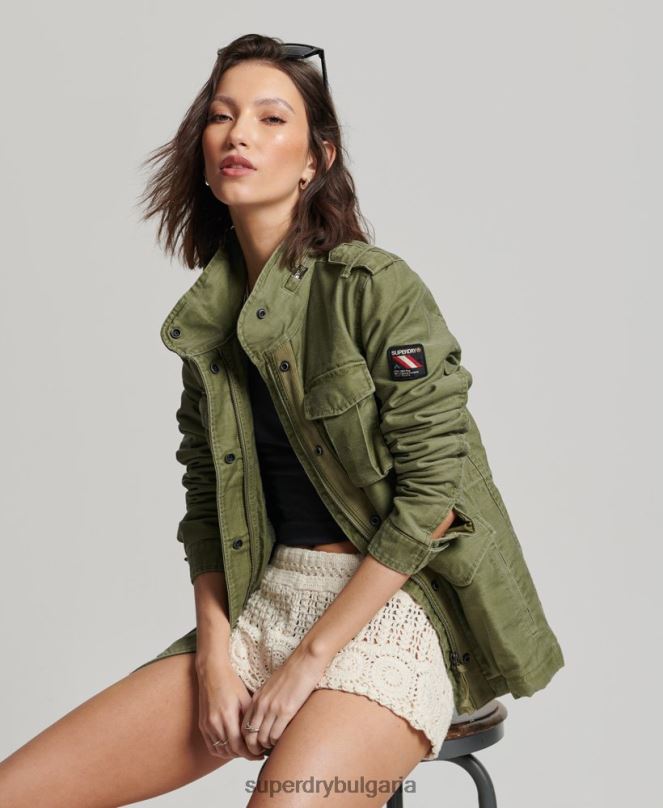 Superdry облекло N00H5416 каки Жени Военно яке с подплата от новобранец