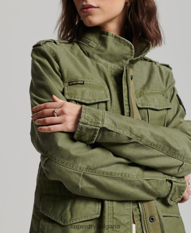 Superdry облекло N00H5416 каки Жени Военно яке с подплата от новобранец