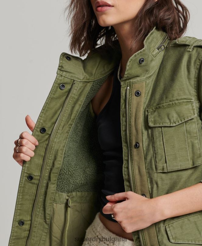 Superdry облекло N00H5416 каки Жени Военно яке с подплата от новобранец
