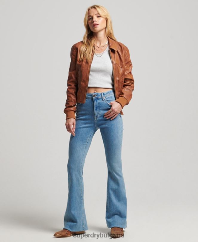Superdry облекло N00H5417 тен Жени инди клубно яке