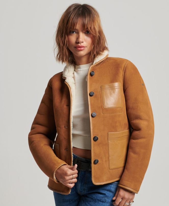 Superdry облекло N00H5424 тен Жени жилетка за работа