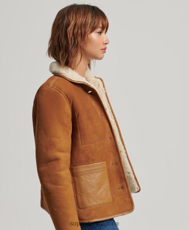 Superdry облекло N00H5424 тен Жени жилетка за работа