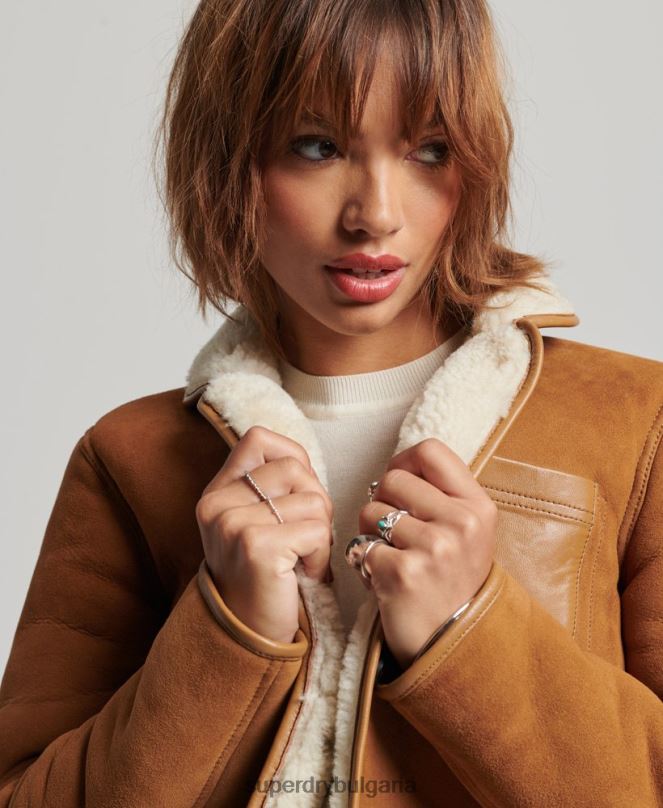 Superdry облекло N00H5424 тен Жени жилетка за работа