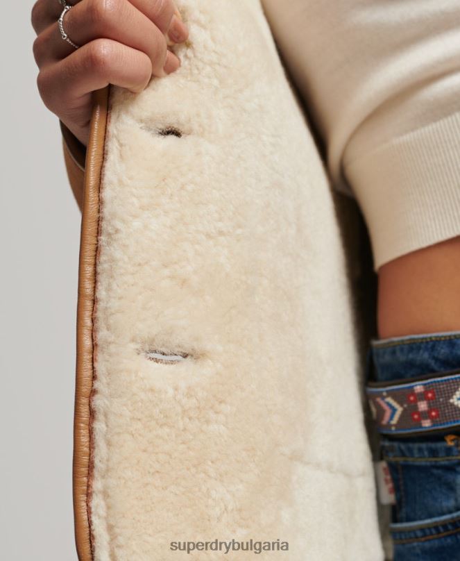 Superdry облекло N00H5424 тен Жени жилетка за работа