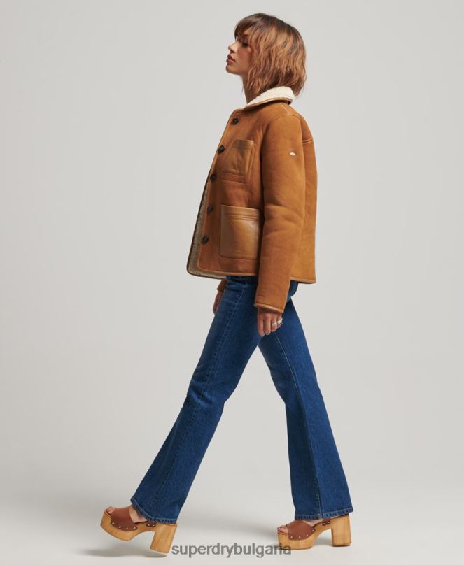 Superdry облекло N00H5424 тен Жени жилетка за работа