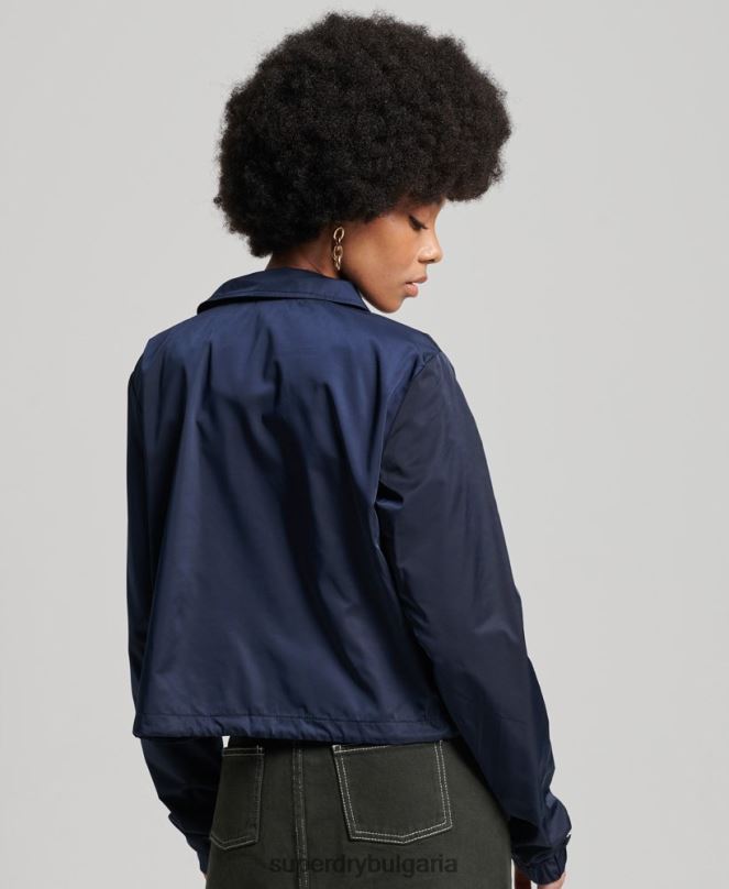 Superdry облекло N00H5425 военноморски флот Жени основно треньорско яке
