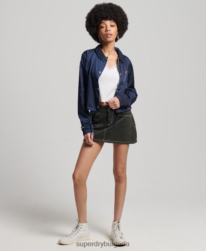 Superdry облекло N00H5425 военноморски флот Жени основно треньорско яке