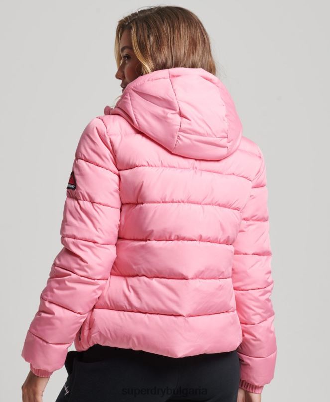 Superdry облекло N00H5428 розово Жени дух спортен пуф