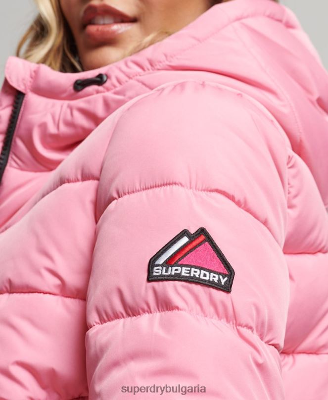 Superdry облекло N00H5428 розово Жени дух спортен пуф