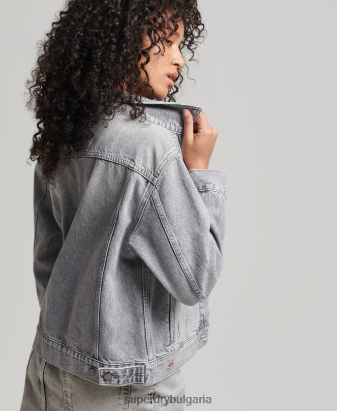 Superdry облекло N00H5430 сиво Жени гадже яке на шофьор на камион