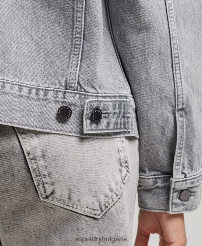 Superdry облекло N00H5430 сиво Жени гадже яке на шофьор на камион