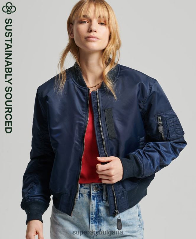 Superdry облекло N00H5431 военноморски флот Жени бомбър яке ma1