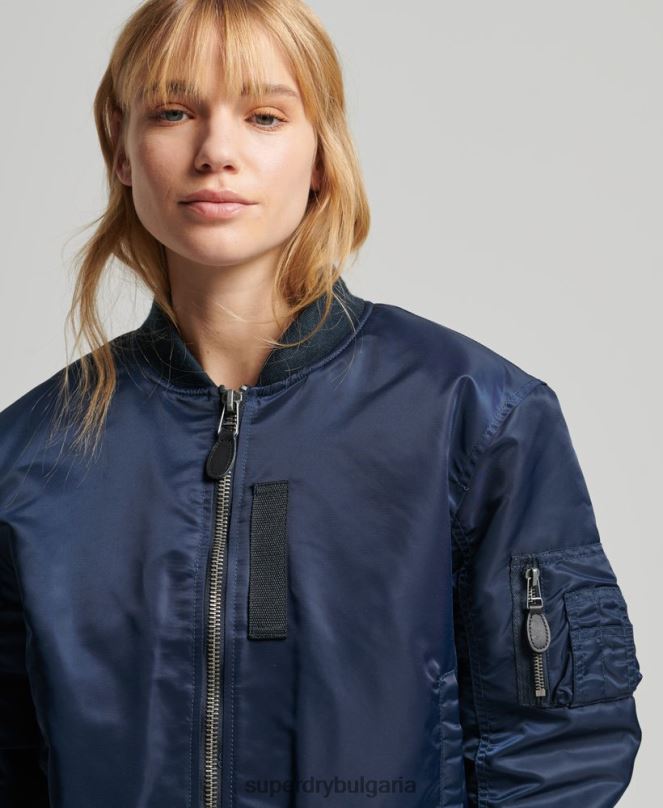 Superdry облекло N00H5431 военноморски флот Жени бомбър яке ma1