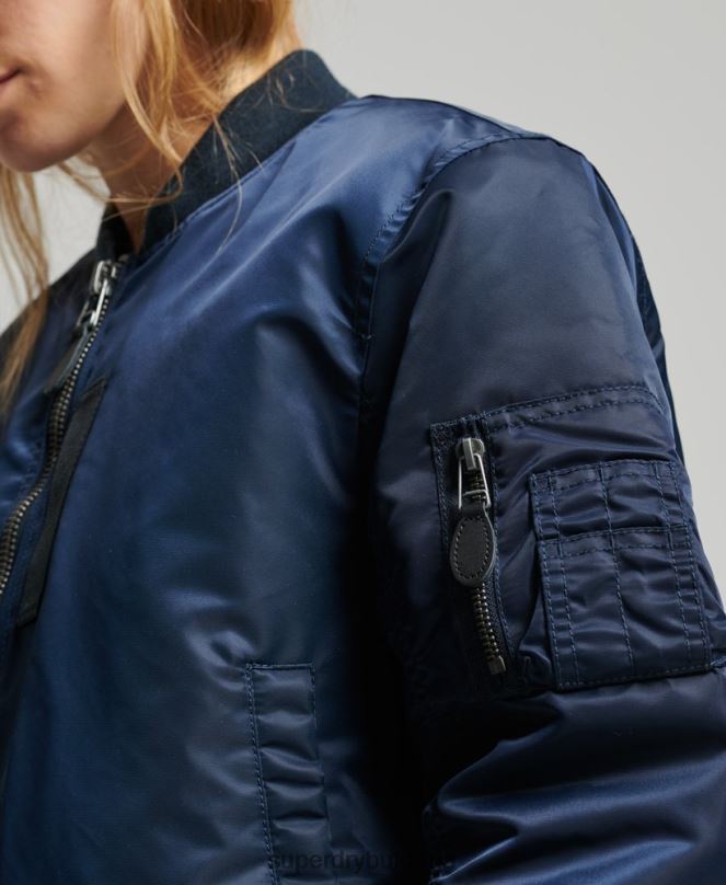 Superdry облекло N00H5431 военноморски флот Жени бомбър яке ma1