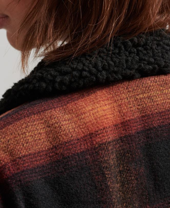 Superdry облекло N00H5434 червен Жени голямо вълнено яке шерпа за шофьор на камион