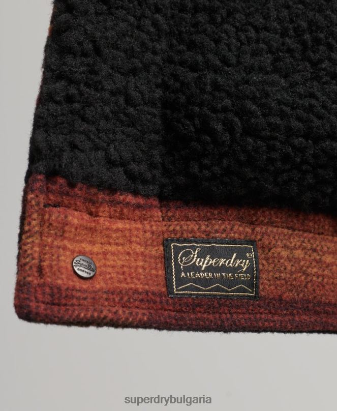 Superdry облекло N00H5434 червен Жени голямо вълнено яке шерпа за шофьор на камион