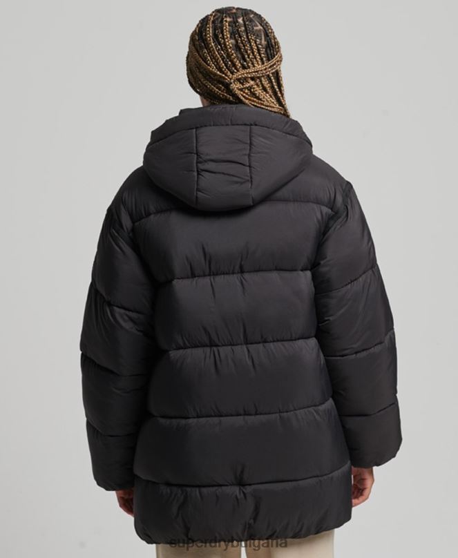 Superdry облекло N00H5435 черен Жени xpd cocoon подплатено яке с парка