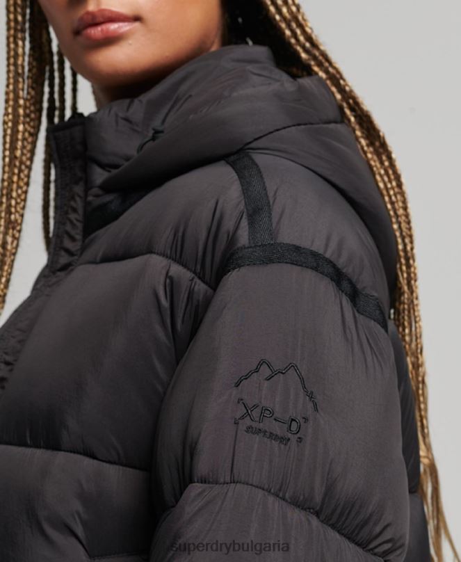 Superdry облекло N00H5435 черен Жени xpd cocoon подплатено яке с парка
