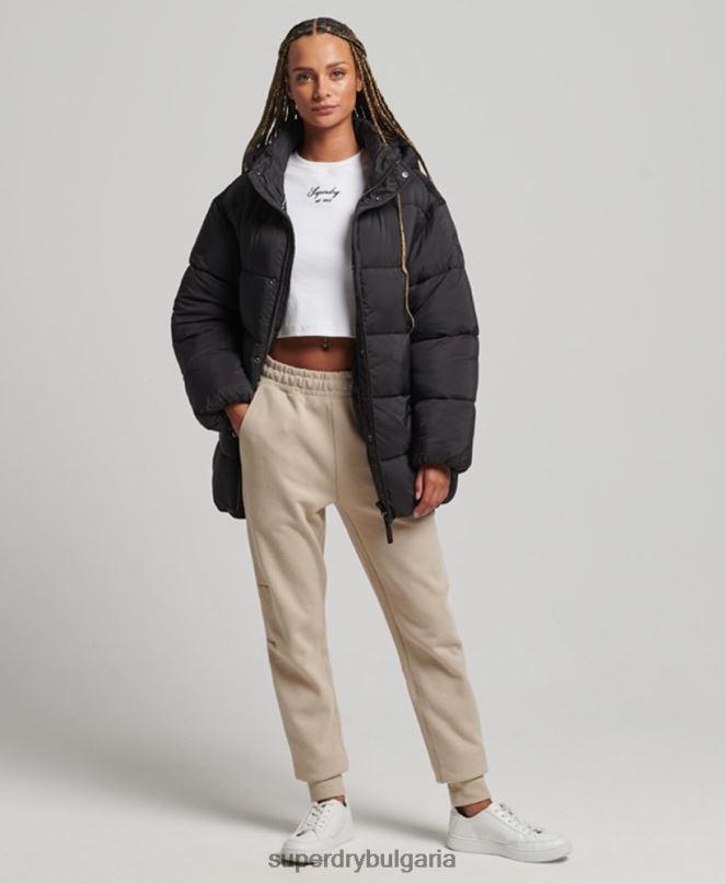 Superdry облекло N00H5435 черен Жени xpd cocoon подплатено яке с парка
