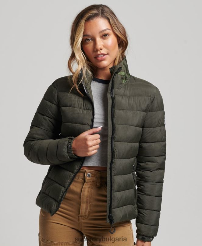Superdry облекло N00H5437 зелено Жени яке с класическо лого