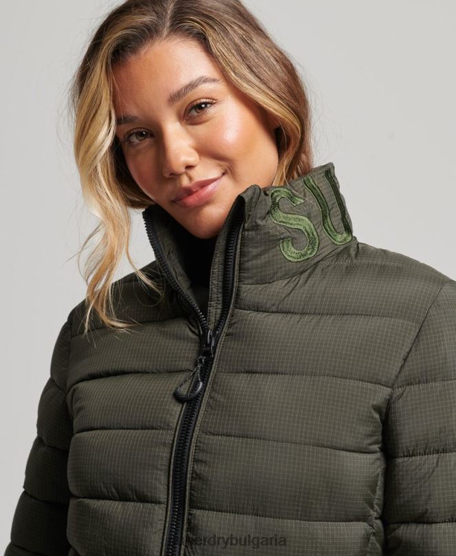 Superdry облекло N00H5437 зелено Жени яке с класическо лого