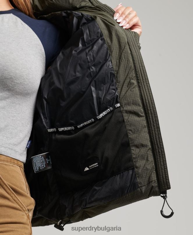 Superdry облекло N00H5437 зелено Жени яке с класическо лого