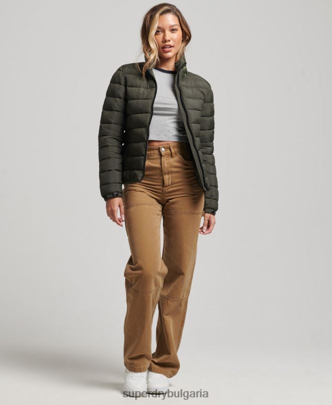 Superdry облекло N00H5437 зелено Жени яке с класическо лого