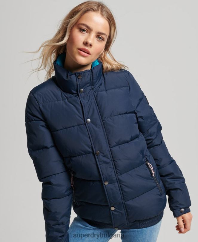 Superdry облекло N00H5439 военноморски флот Жени източник ретро пухено яке