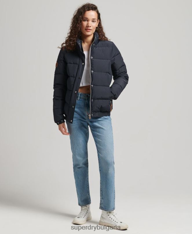 Superdry облекло N00H5441 военноморски флот Жени ретро планинско пухено яке