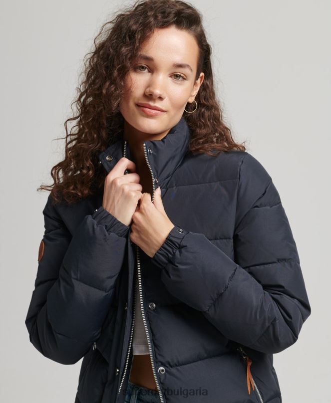 Superdry облекло N00H5441 военноморски флот Жени ретро планинско пухено яке