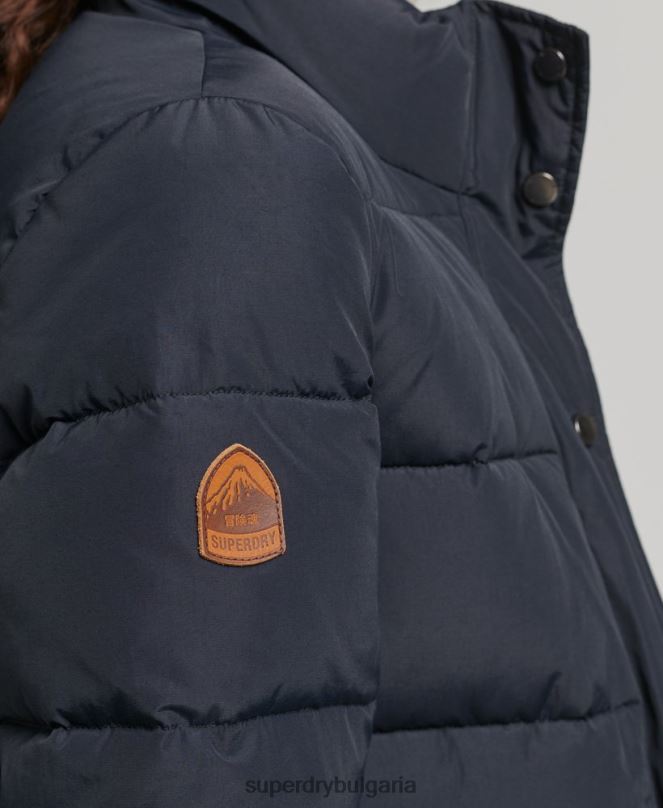 Superdry облекло N00H5441 военноморски флот Жени ретро планинско пухено яке