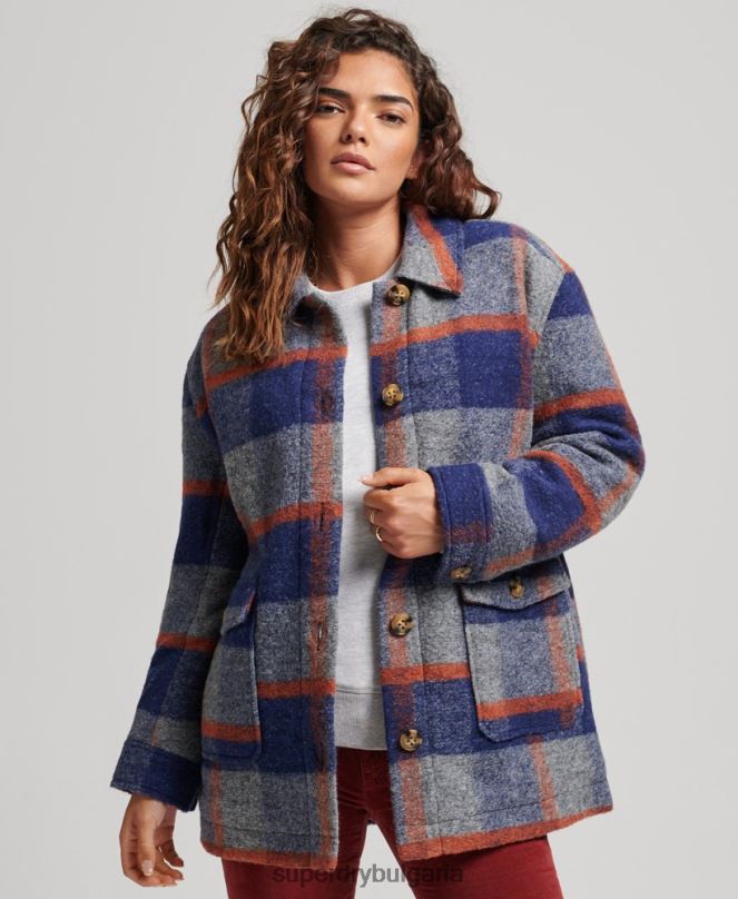 Superdry облекло N00H5442 син Жени винтидж горно яке