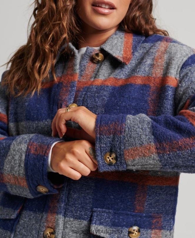 Superdry облекло N00H5442 син Жени винтидж горно яке