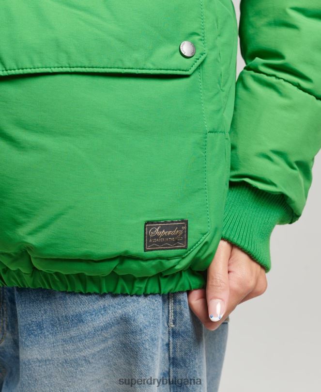 Superdry облекло N00H5453 зелено Жени голямо планинско пухено яке