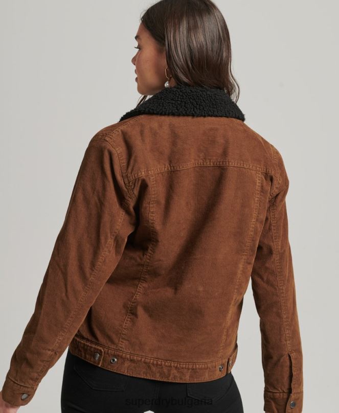 Superdry облекло N00H5454 кафяво Жени шерпа жилетка на камион