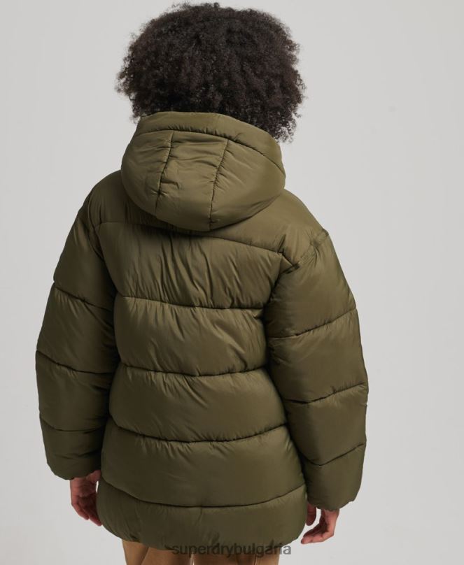 Superdry облекло N00H5455 зелено Жени xpd cocoon подплатено яке с парка