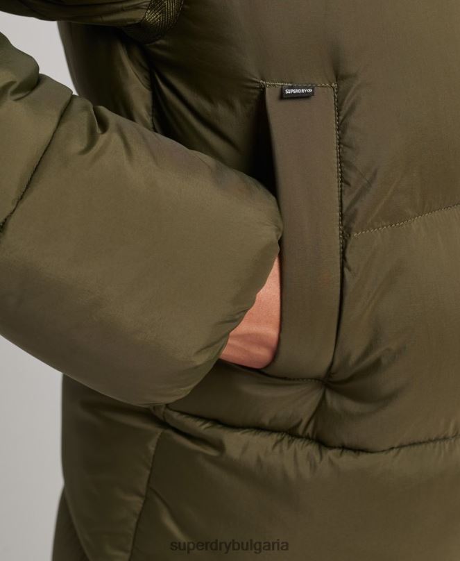 Superdry облекло N00H5455 зелено Жени xpd cocoon подплатено яке с парка