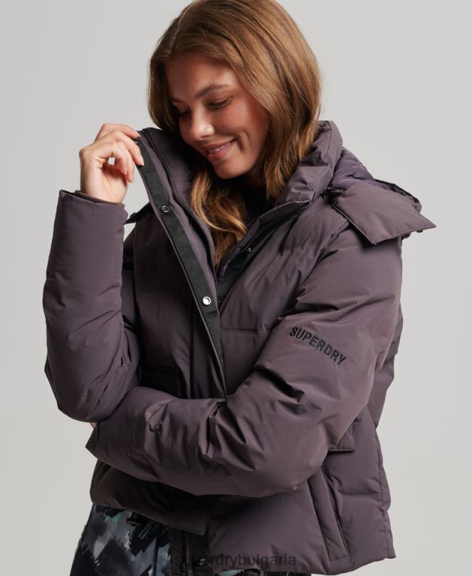 Superdry облекло N00H5456 лилаво Жени пухено яке с влак
