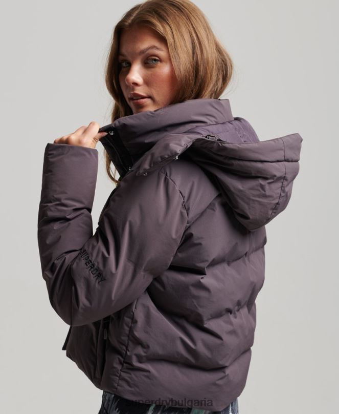 Superdry облекло N00H5456 лилаво Жени пухено яке с влак