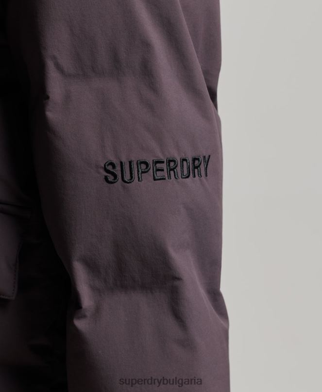 Superdry облекло N00H5456 лилаво Жени пухено яке с влак